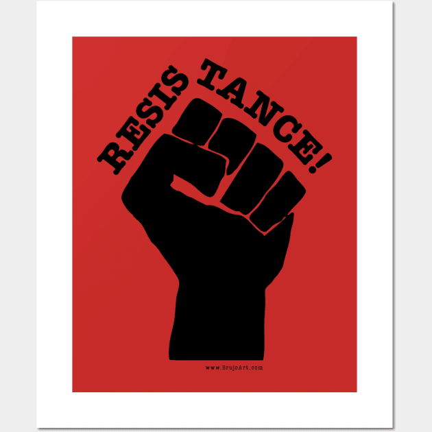 RESISTANCE! (Black on Red) Wall Art by Danny Germansen